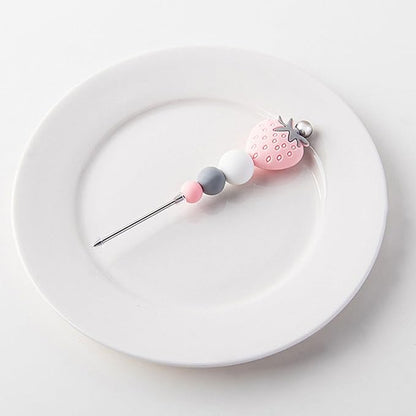 Icing Pin, Scriber Needle for Cake Decorating Strawberry Beaded Cookie Decoration Pin Professional Sugar Stir Pin for Baker