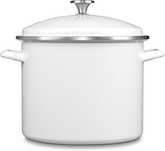 Cuisinart Chef's Classic Enamel on Steel Stockpot with Cover, 12-Quart, White by Cuisinart