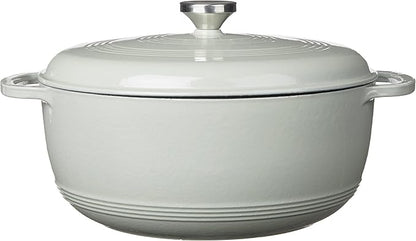Lodge 7.5 Quart Enameled Cast Iron Dutch Oven with Lid – Dual Handles – Oven Safe up to 500° F or on Stovetop - Use to Marinate, Cook, Bake, Refrigerate and Serve – Desert Sage - Image 2