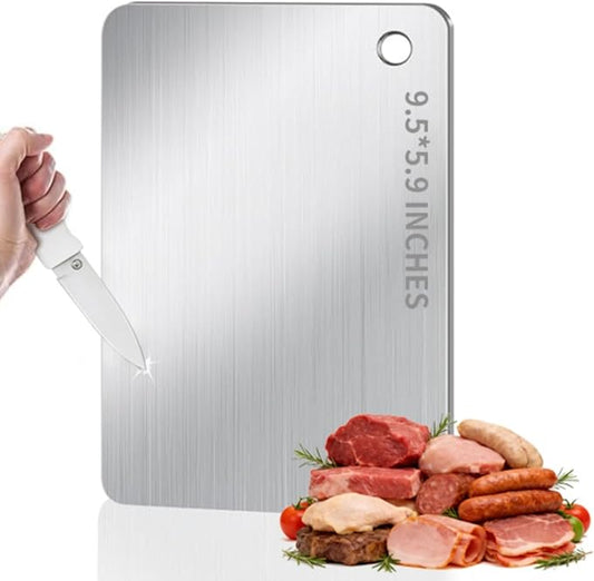 Titanium Cutting Board - 2026 New 100% Pure Titanium Cutting Boards, Food-Grade,Non-Slip Surface, Dishwasher Safe, Elegant Serving Tray, for Charcuterie, Meat, Vegetables, Easy Clean, 9.5"x5.9" by kitchen