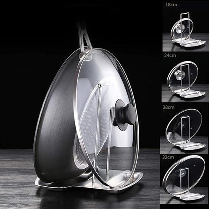 Lid and Spoon Rest Shelf,304 Stainless Steel Pan Pot Cover Lid Rack Stand Organizer,ZYLONE Pan Lid Organizer Storage Soup Spoon Rests Utensils Kitchen Tool - Image 5