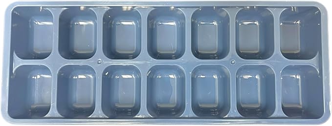 Reusable Flexible Easy Release White Ice Cube Tray, Durable Plastic Stackable Easy Twist 14 Cube Trays (3 Pack)