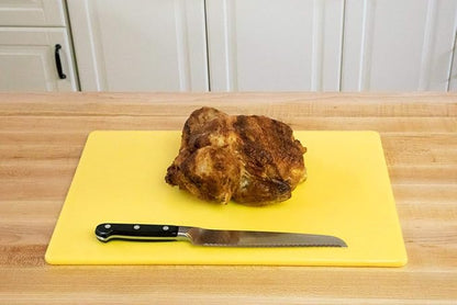 Thirteen Chefs Yellow Cutting Board - 18 x 12 Inch for Poultry and Chicken - Commercial Grade Plastic for Food Service, 1/2" Thick Dishwasher Safe Poly - Image 5