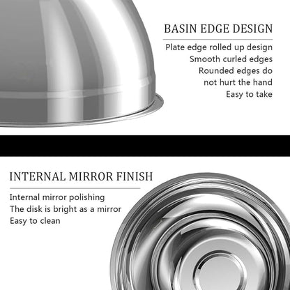 Mixing Bowls, 5Pcs Stainless Steel Mixing Bowl Set, Utensils for the Kitchen, Multifunctional, Stackable, Dishwasher Safe, 3.75L / 3.25L / 2.5L / 2L / 1.3L (Without) - Image 5