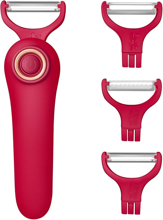 3-in-1 Electric Peeler | Auto Blade for Fruits/Vegetables | 3 Interchangeable Blades | Type-C Charging,Battery Capacity 1500 mAh | Kitchen, Travel, Camping by SUNHAIXIA