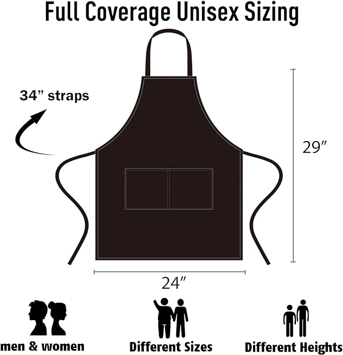 NOBONDO 12 Pack Bib Apron - Unisex Black Apron Bulk with 2 Roomy Pockets Machine Washable for Kitchen Crafting BBQ Drawing - Image 2