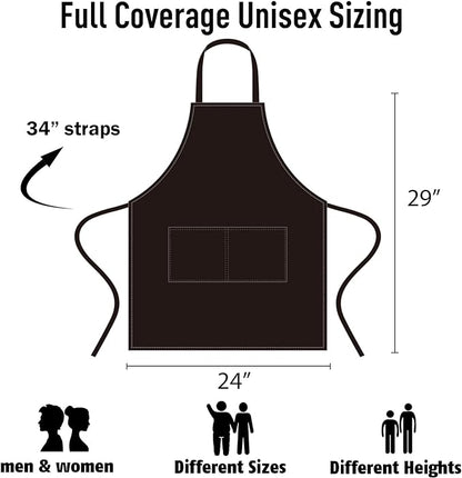 NOBONDO 12 Pack Bib Apron - Unisex Black Apron Bulk with 2 Roomy Pockets Machine Washable for Kitchen Crafting BBQ Drawing - Image 2