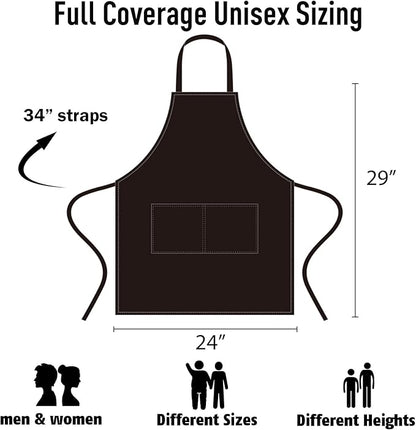 NOBONDO 12 Pack Bib Apron - Unisex Black Apron Bulk with 2 Roomy Pockets Machine Washable for Kitchen Crafting BBQ Drawing - Image 2