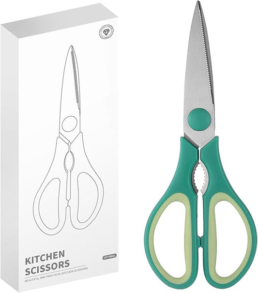Light Green Kitchen Shears, Rkqoa Kitchen Scissors Heavy Duty Cooking Scissors, Dishwasher Safe Scissors Kitchen House Essentials Supplies, Stainless Steel Sharp Utility Shears for Meat, Chicken
