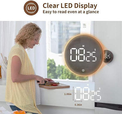 VOCOO Digital Kitchen Timer - Magnetic Countdown Countup Timer with Large LED Display Volume Adjustable, Easy for Cooking and for Seniors and Kids to Use - Image 6