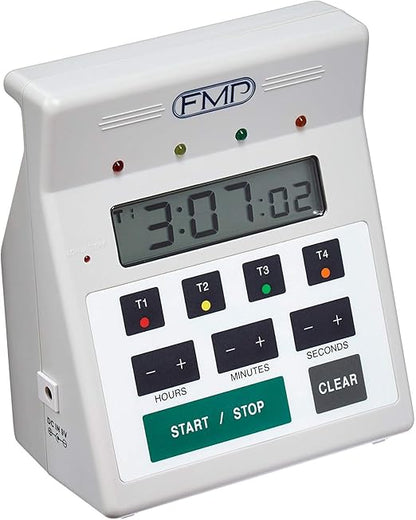 FMP Digital 4 Channel Commercial Kitchen Countdown Timer, Water Resistant, 7-inch Height, White by FMP