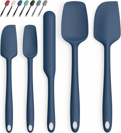 Coukre Silicone Spatula Set of 5,High Temperature Resistant, Food Grade Silicone, Dishwasher Safe, for Baking, Cooking (Pure Dark Blue) by Coukre