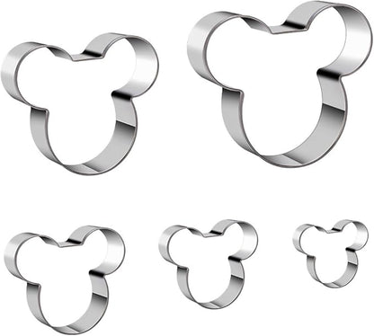 Mouse Cookie Cutter Sandwich Cutters for Kids DIY Lunchbox Bento Box Fruit Cutters Vegetable Cutters for Children Boys Girls, Pack of 5