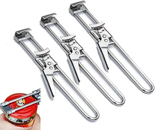 zengxiaoyun Master Jar & Bottle Opener, Adjustable Multifunctional Stainless Steel Can Opener Jar Lid Gripper, Manual,Kitchen Accessories（3Pcs） by Unknown