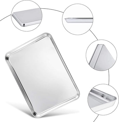 TeamFar Baking Sheet, 20’’×14’’×1’’, Cookie Sheet Half Sheet Baking Pans Stainless Steel, Non Toxic & Healthy, Heavy Duty & Thick Gauge, Mirror Finish & Dishwasher Safe - 2 Piece - Image 4