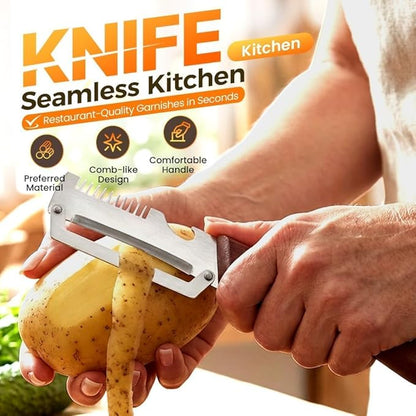 Multifunctional Vegetable Peeler, 3-in-1 Peelers For Kitchen with Bottle Opener, Sharp Stainless Steel Swivel Blade, Wooden Handle, For Vegetables or Fruits that Need to Be Peeled (1)2PCS