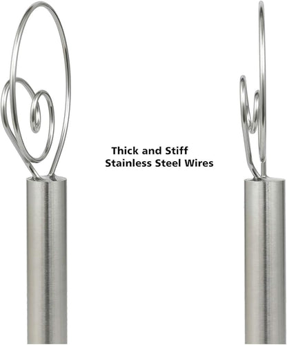 Jillmo Danish Dough Whisk, 12 inch Stainless Steel Bread Whisk, 2 Pack