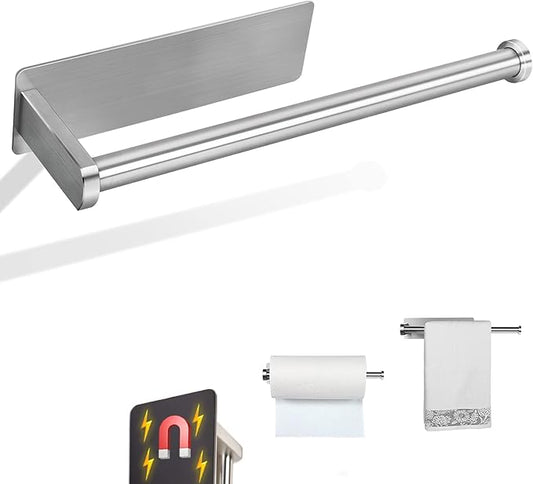 Paper Towel Holders Magnetic Steel Brushed Towel Roll Holders with Strong Magnetic Backing - Fit for Large Paper Towels-for Kitchen,Refrigerator,Grill,Toolbox,Garage,Shop by GBESTWOOW