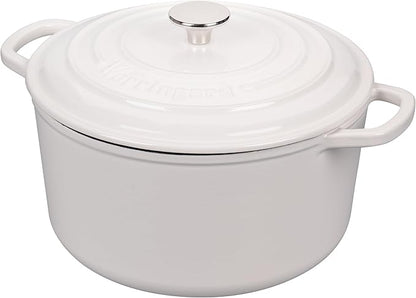 VORRINGARD Enameled Cast Iron Dutch Oven Pot with Lid, for Sourdough Bread Baking, Round Dutch Ovens, 4.5 Quart, White - Image 7