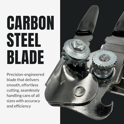 EasyTwist Heavy-Duty Manual Swing Away Can Opener with Carbon Steel Cutting Blade by B53 – Made in the USA – Comfortable Grip, Smooth Operation, Rust-Resistant, Ideal for Home or Commercial Kitchens