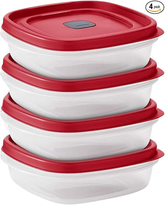 Tribello 3-Cup Food Storage Containers with Vented Lids – BPA-Free Plastic Sandwich Containers – Microwave, Freezer, Dishwasher Safe – Stackable Reusable Meal Prep Containers (24 oz) 4 Pack