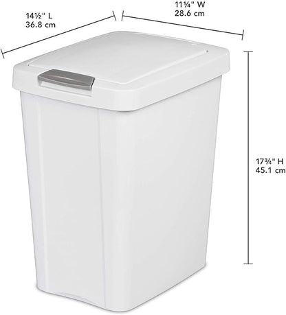 STERILITE 10438004 Touch Can, White, 7.5 Gallon