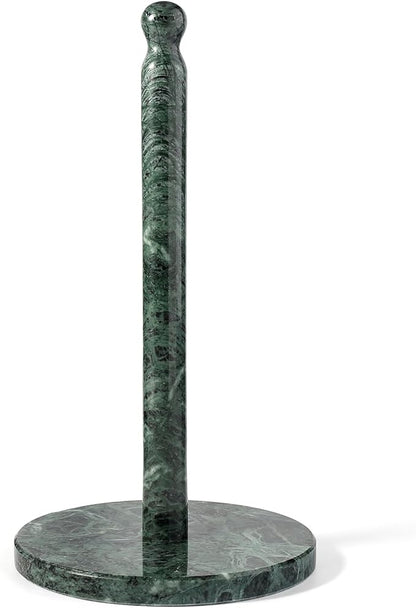 Koville Italian Natural Marble Paper Towel Holder Countertop, Genuine Stone Paper Towel Holder Stand for Kitchen Storage, for Standard or Jumbo-Sized Rolls(Alpi Green) by Koville