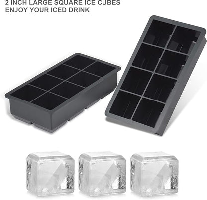 Bangp Large Ice Cube Trays 2 Pack,Big Ice Cube Molds with Removable Lids,Easy Release and Stackable Silicone Ice Cube Tray,Make 16 Big Square Ice Cubes for Whiskey,Cocktails - Image 7