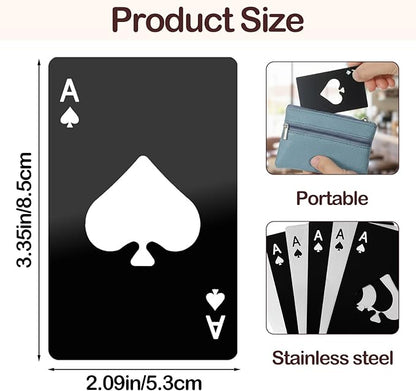 40Pcs Ace of Spades Bottle Openers, Poker Card Bottle Openers Portable Stainless Steel Can Opener Credit Card Size Beer Bottles Can Cap Opener for Wallet Pocket Wedding Party Good Gift