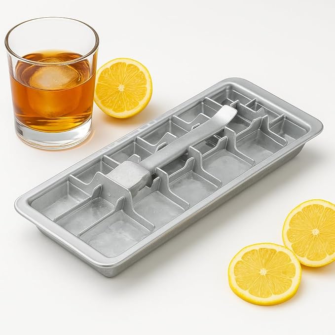 Stainless Steel Ice Cube Trays with Easy Release Handle – 18-Cube Metal Ice Tray, Non-Toxic, Dishwasher Safe | HYICE®