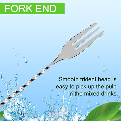 BRIOUT 2 Pcs Bar Spoon, 12 Inches Long Handle Drink Stirrer, Stainless Steel Bar Cocktail Mixing Spoons with Double Ended Design for Stirring, Silver - Image 5