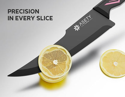 Knife Set - 15 PCS Kitchen Knife Set with Built-in Knife Sharpener Block - Stainless Steel Knife Block Set - Dishwasher Safe, Elegant Box for Her Women Wife, Mothers Day, Pink - Image 6