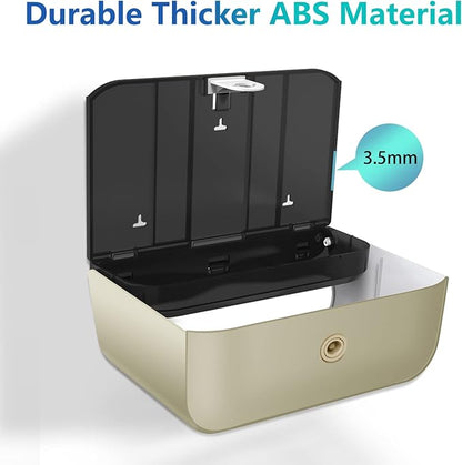 C-Fold Paper Towel Dispenser for Bathroom: Compact 200 Sheets Large Capacity for Multifold Hand Towel, No-Hole Installation Adhesive Paper Towel Holder Wall Mount - Gold - Image 4