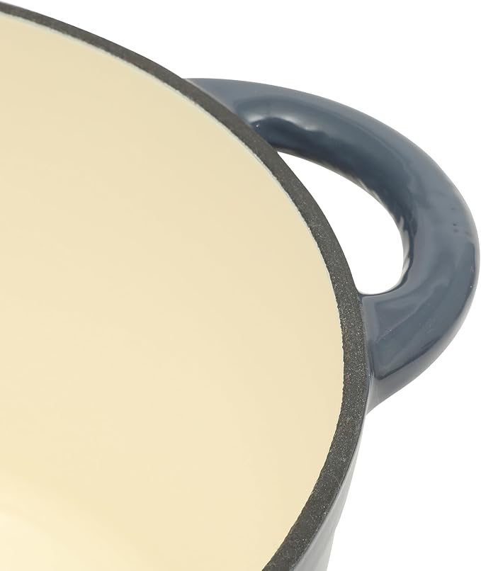 Gibson Home Addlestone 7 Qt Enameled Cast Iron Dutch Oven Pot with Lid – Round, Oven Safe to 500°F, Ideal for Bread Baking & Stews - Gradient Navy Blue - Image 6