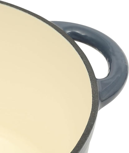 Gibson Home Addlestone 5 Qt Enameled Cast Iron Dutch Oven Pot with Lid – Round, Oven Safe to 500°F, Ideal for Bread Baking & Stews - Gradient Navy Blue - Image 6