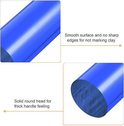 HARFINGTON Acrylic Clay Roller 7.28 Inch x 1 Inch Solid Non-Stick Plastic Round Tube Roller Polymer Clay Rod Fondant Rolling Pin for Shaping, Sculpting, Modeling DIY Crafts, Blue