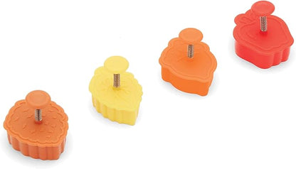 Fox Run Harvest Autumn Leaves 2" Pastry/Cookie/Pie/Fondant Stampers and Cutters, 4-Piece Set, Multicolor