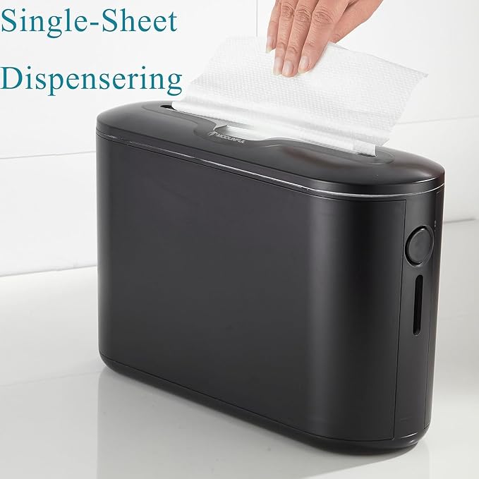 Multifold Paper Towel Dispenser Countertop - Compact Folded Paper Towel Holder for Kitchen/Bathroom, Black Space-Saving Design, Compatible with Marathon Folded Paper Towel - Image 4