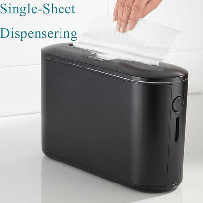 Multifold Paper Towel Dispenser Countertop - Compact Folded Paper Towel Holder for Kitchen/Bathroom, Black Space-Saving Design, Compatible with Marathon Folded Paper Towel - Image 4
