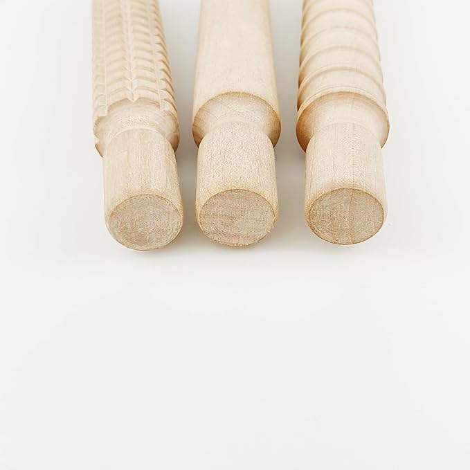 3 pcs 8 Inch Wood Rolling Pin, Great for Children's Play, Arts and Crafts - Image 5