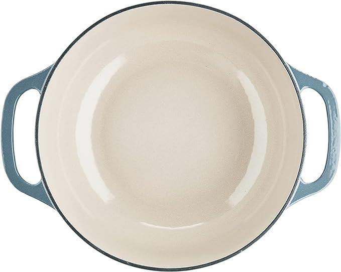 Lodge Essential Enamel Cast Iron Dutch Oven with Lid - Oven-Safe Enamel Cookware up to 500° F - Heat-Retaining Braising & Roasting Pot - Non-Toxic Cookware - 7.5 Quart, Storm Blue - Image 3