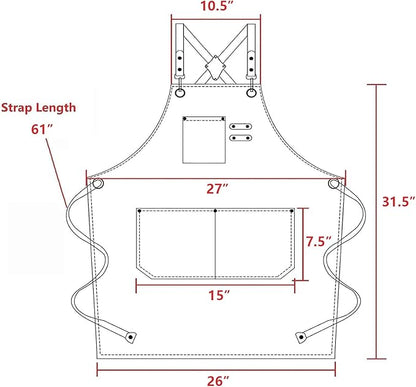 AFUN Chef Aprons for Men Women with Oversized Pockets, 16-Ounce Cotton Canvas Cross Back Heavy Duty Work Apron (Dark Green) - Image 2
