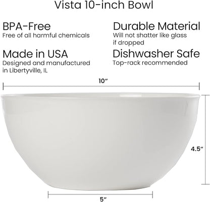 US Acrylic Vista White Plastic Salad and Serving 10-inch Bowls | set of 3 | Reusable, BPA-free, Made in the USA | 135 oz. capacity - Image 5