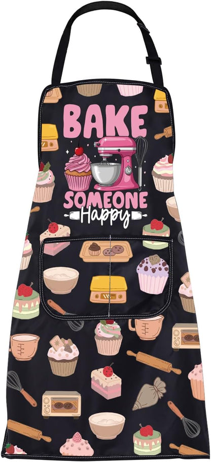 FUSTMW Cake Maker Gifts for Baker Kitchen Baking Apron with Pocket Baker Gifts for Dessert Makers Pastry Chef Apron