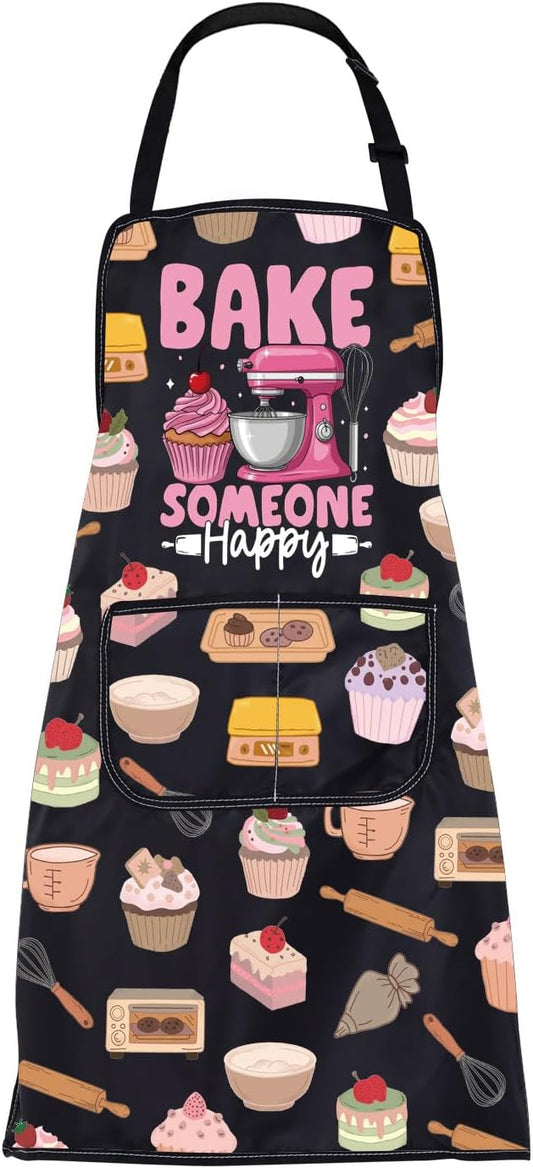 FUSTMW Cake Maker Gifts for Baker Kitchen Baking Apron with Pocket Baker Gifts for Dessert Makers Pastry Chef Apron