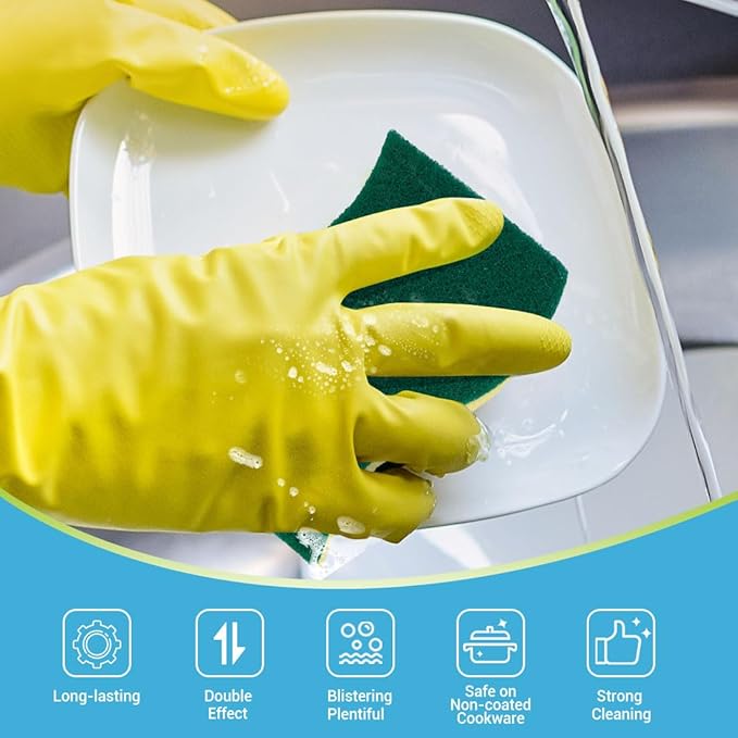 AIDEA Heavy-Duty Scrub Sponges, 24Count, Sponge for Non-Coated Cookware, Kitchen Sponges for Dishes, Scrubbing Power for Tough Messes, Cleaning Sponge for Kitchen, Bathroom, Household - Image 2