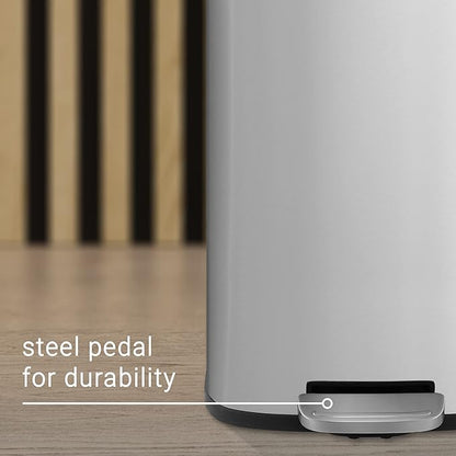 happimess HPM1011A Curtis 8-Gallon Step-Open Trash Can with Soft-Close Lid, Modern, Minimalistic, Fingerprint Proof for Home, Kitchen, Laundry Room, Office, Bedroom, Bathroom, Chrome - Image 7