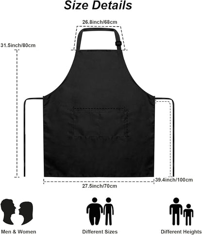 15 Pcs Adult Aprons Bulk with Pockets Adjustable Bib Chef Apron for Women Men Painting Cooking Crafting (S/L) - Image 5