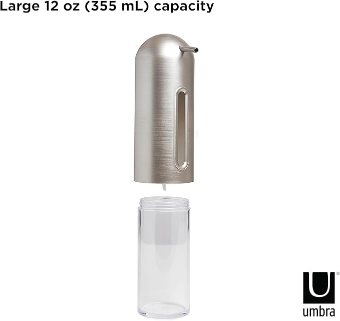 Umbra Penguin 12 oz (355ml) Soap Pump, Kitchen Soap Dispenser, Also Works with Hand Sanitizer, Nickel - Image 5