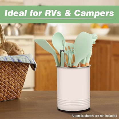 Safoner Magnetic RV Utensil Holder - Portable Cutlery Organizer for Campers and RV with Adhesive Magnet, white